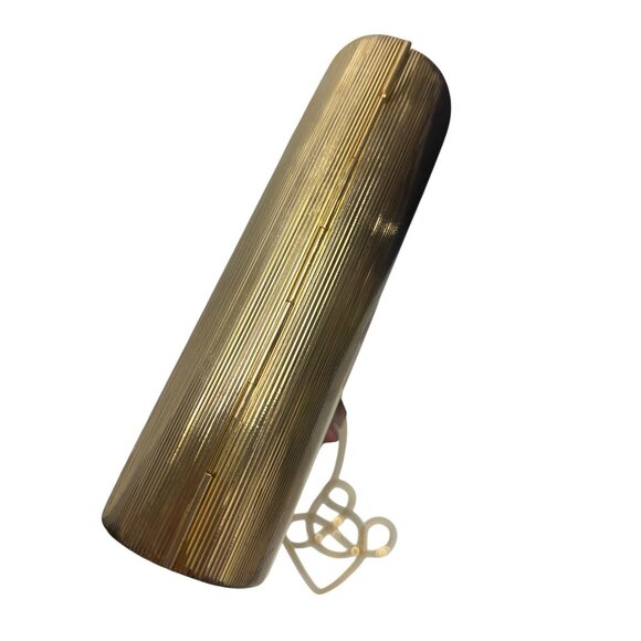 Judith Leiber Vintage Gold Tone Cylinder Clutch Shoulder Bag with Comb - Picture 9 of 12